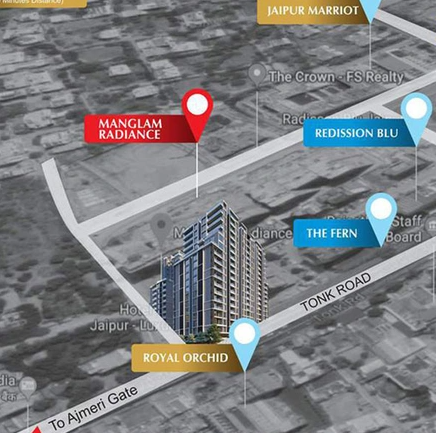 4 BHK Luxury Apartment / Flat  For Sale Durgapura, Jaipur | Manglam Radiance